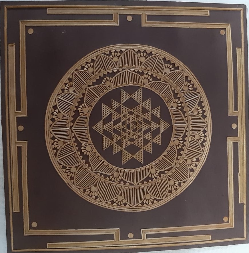 shree yantra sikki wall hanging size 12 x 12 with frame