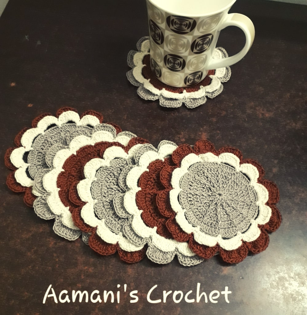 floral crochet coasters 5